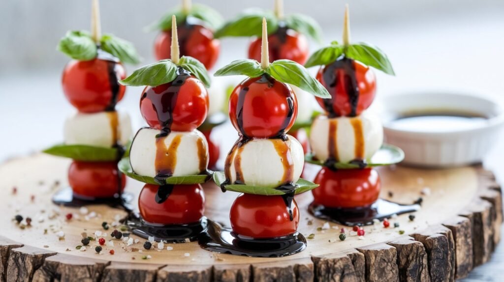 Delicious Mini Caprese Skewers with Balsamic Glaze