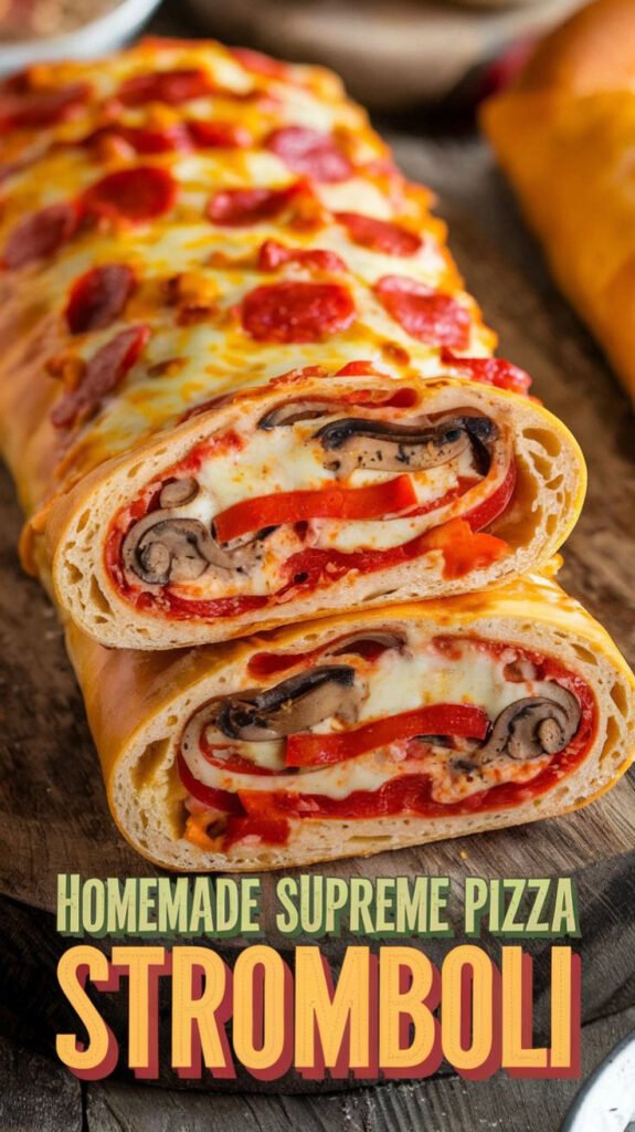 Homemade Supreme Pizza Stromboli