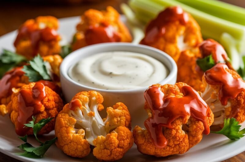 Spicy Buffalo Cauliflower Bites with Creamy Ranch Dressing: A Flavorful Game Day Snack!
