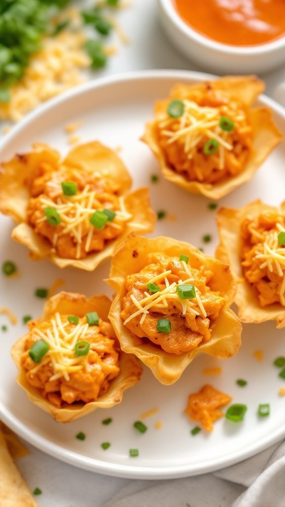 Buffalo Chicken Bites In Phyllo Cups