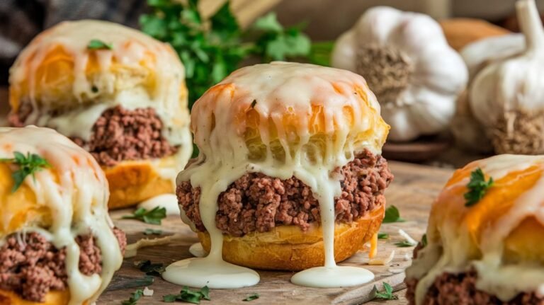 Cheesy Garlic Parmesan Cheeseburger Bombs RecipeThe Ultimate Comfort Snack!