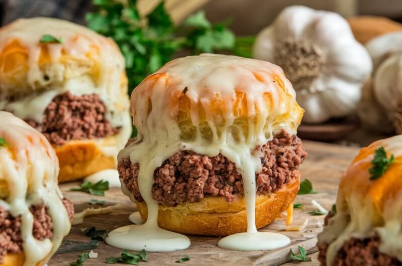 Cheesy Garlic Parmesan Cheeseburger Bombs Recipe