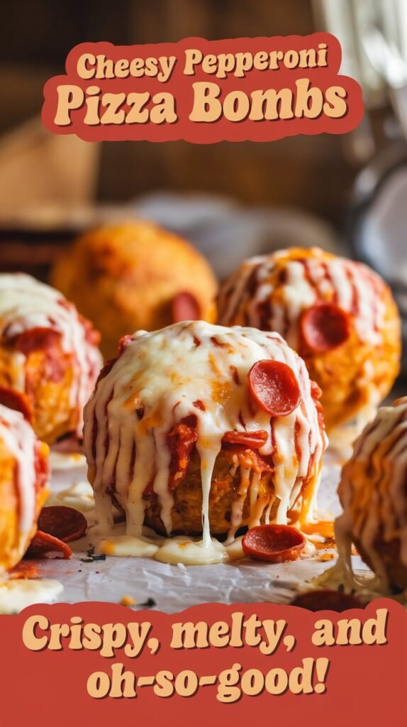 Cheesy Pepperoni Pizza Bombs Crispy, Melty