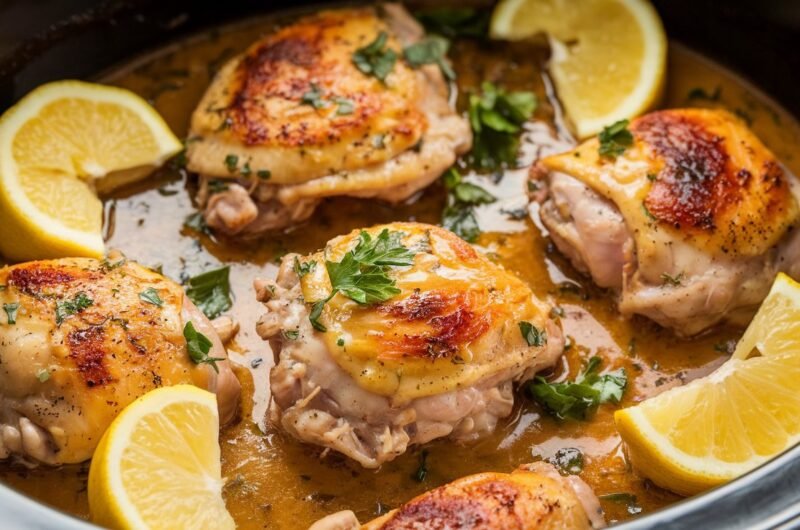 Crock Pot Lemon Garlic Butter Chicken Thighs: Easy, Juicy, and Full of Flavor!