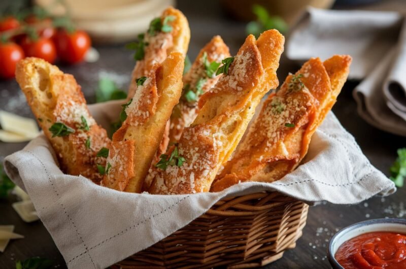 Garlic Parmesan Breadsticks with Marinara Sauce: The Perfect Party Snack That Will Wow Your Guests!
