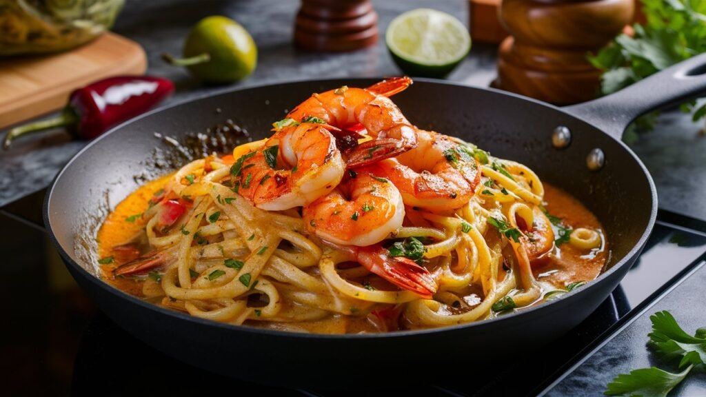 Jamaican Shrimp Pasta – A Creamy, Spicy Caribbean Delight!