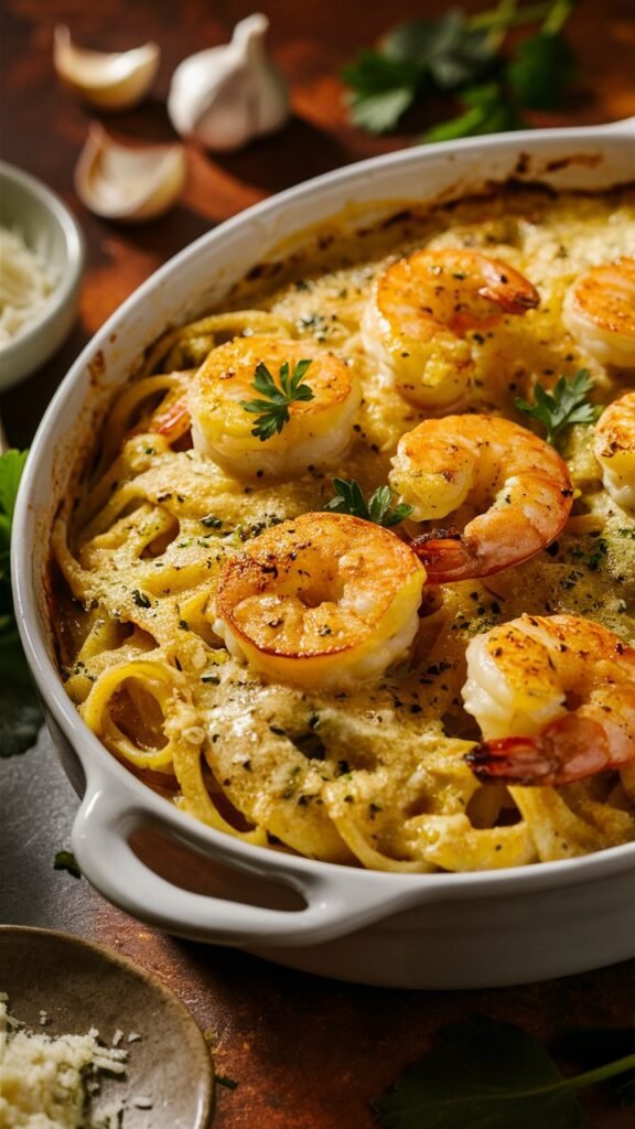  Shrimp Scampi Pasta Bake