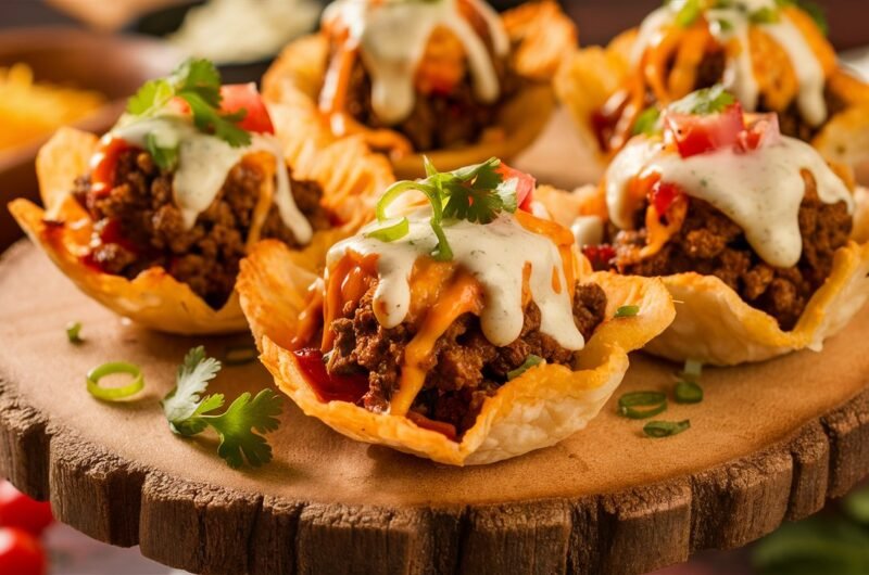 Taco Ranch Bites in Phyllo Shells