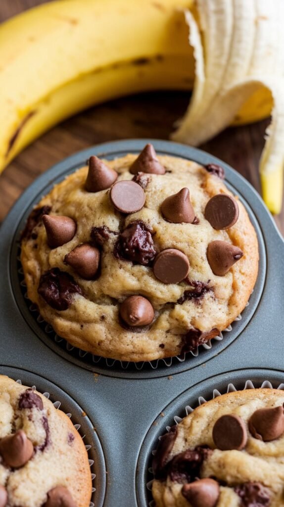 Banana Greek Yogurt Chocolate Chip Muffins