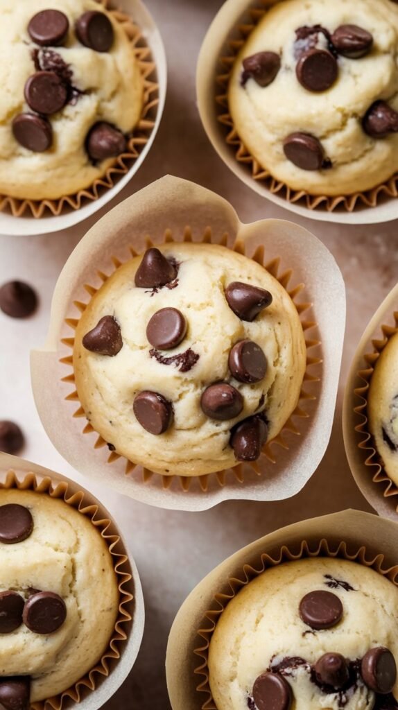  baked Greek Yogurt Chocolate Chip Muffins