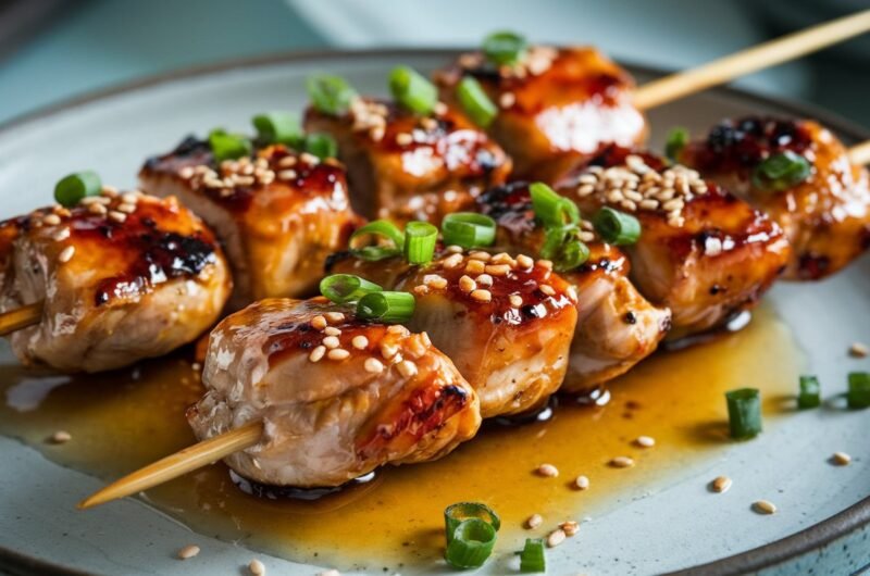 Honey Garlic Chicken Skewers: The Perfect Blend of Sweet and Savory 🍯🧄🍗
