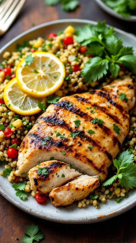 Lemon Herb Grilled Chicken with Quinoa Salad